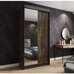 Dulap-cupe Prime Furniture Amo 100x200x62 (Ash Dark/Black)