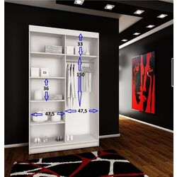 Dulap-cupe Prime Furniture Amo 100x200x62 (Ash Dark/Black/Silver) Thumb