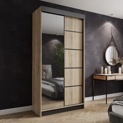 Dulap-cupe Prime Furniture Amo 100x200x62 (Sonoma Oak/Black)