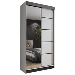 Dulap-cupe Prime Furniture Amo 100x200x62 (White/Black) Thumb