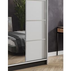 Dulap-cupe Prime Furniture Amo 100x200x62 (White/Black/Silver) Thumb