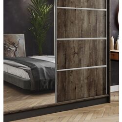 Dulap-cupe Prime Furniture Amo 150x200x62 (Ash Dark/Black/Silver) Thumb