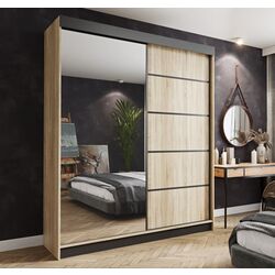 Dulap-cupe Prime Furniture Amo 150x200x62 (Sonoma Oak/Black)