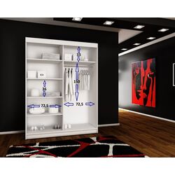 Dulap-cupe Prime Furniture Amo 150x200x62 (White/Black) Thumb