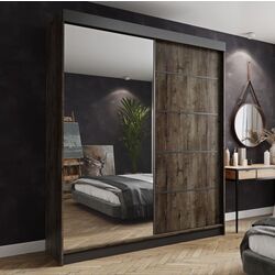 Dulap-cupe Prime Furniture Amo 200x200x62 (Ash Dark/Black)