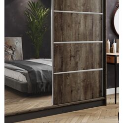 Dulap-cupe Prime Furniture Amo 200x200x62 (Ash Dark/Black/Silver) Thumb