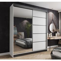 Dulap-cupe Prime Furniture Amo 200x200x62 (White/Black)