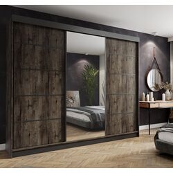 Dulap-cupe Prime Furniture Amo 250x200x62 (Ash Dark/Black)