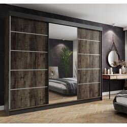 Dulap-cupe Prime  Furniture Amo 250x200x62 (Ash Dark/Black/Silver)