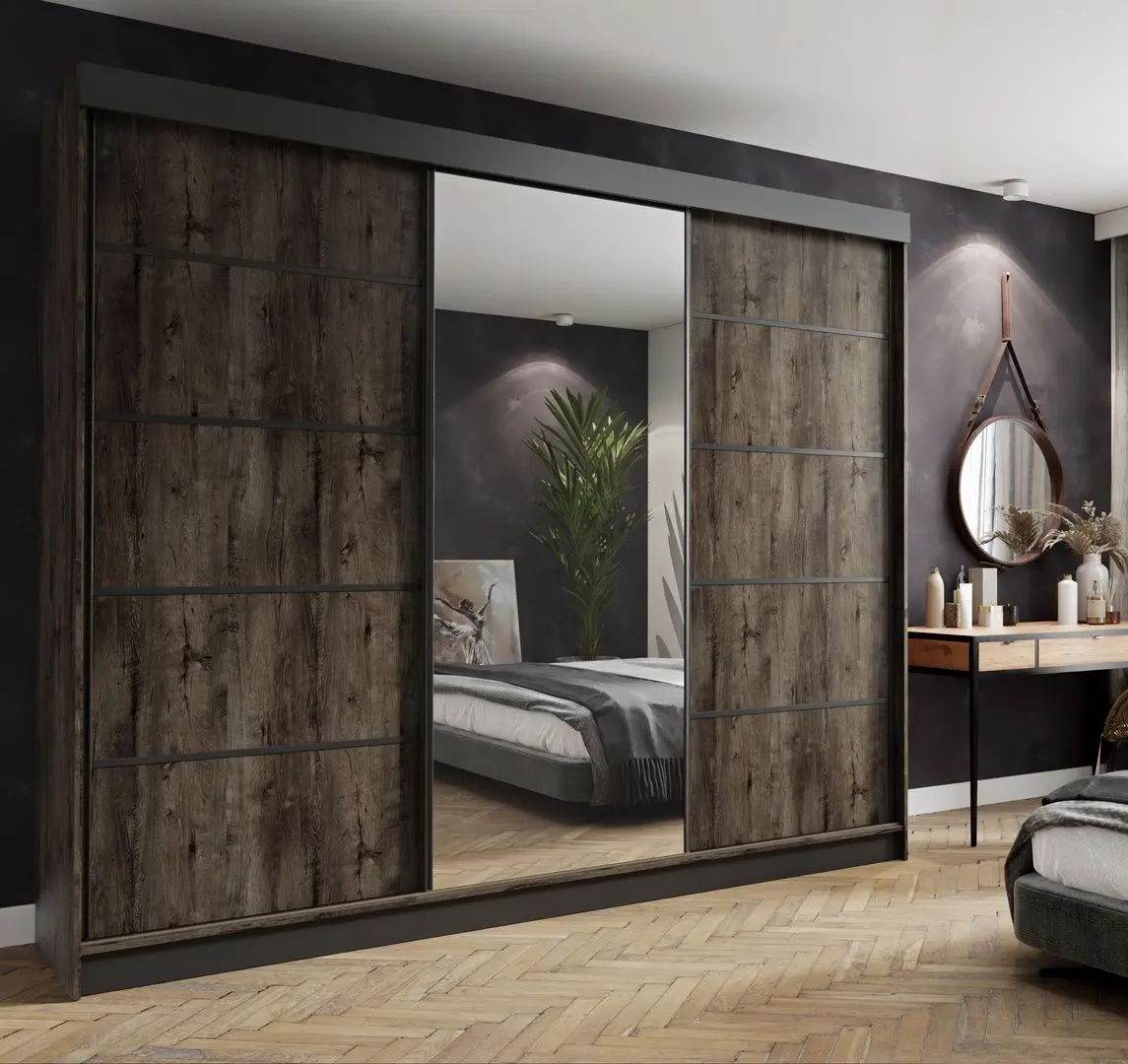 Dulap-cupe Prime Furniture Amo 250x200x62 (Ash Dark/Black)