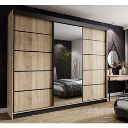 Dulap-cupe Prime Furniture Amo 250x200x62 (Sonoma Oak/Black)