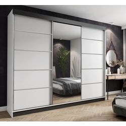 Dulap-cupe Prime Furniture Amo 250x200x62 (White/Black/Silver)