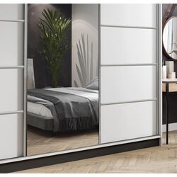 Dulap-cupe Prime Furniture Amo 250x200x62 (White/Black/Silver) Thumb