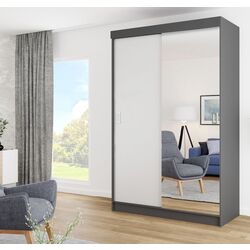 Шкаф-купе Prime Furniture Bill 1 138x205x59 (Graphite/White)