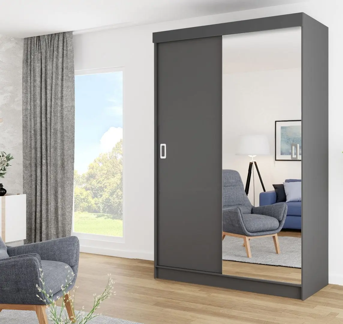 Шкаф-купе Prime Furniture Bill 1 138x205x59 (Graphite)