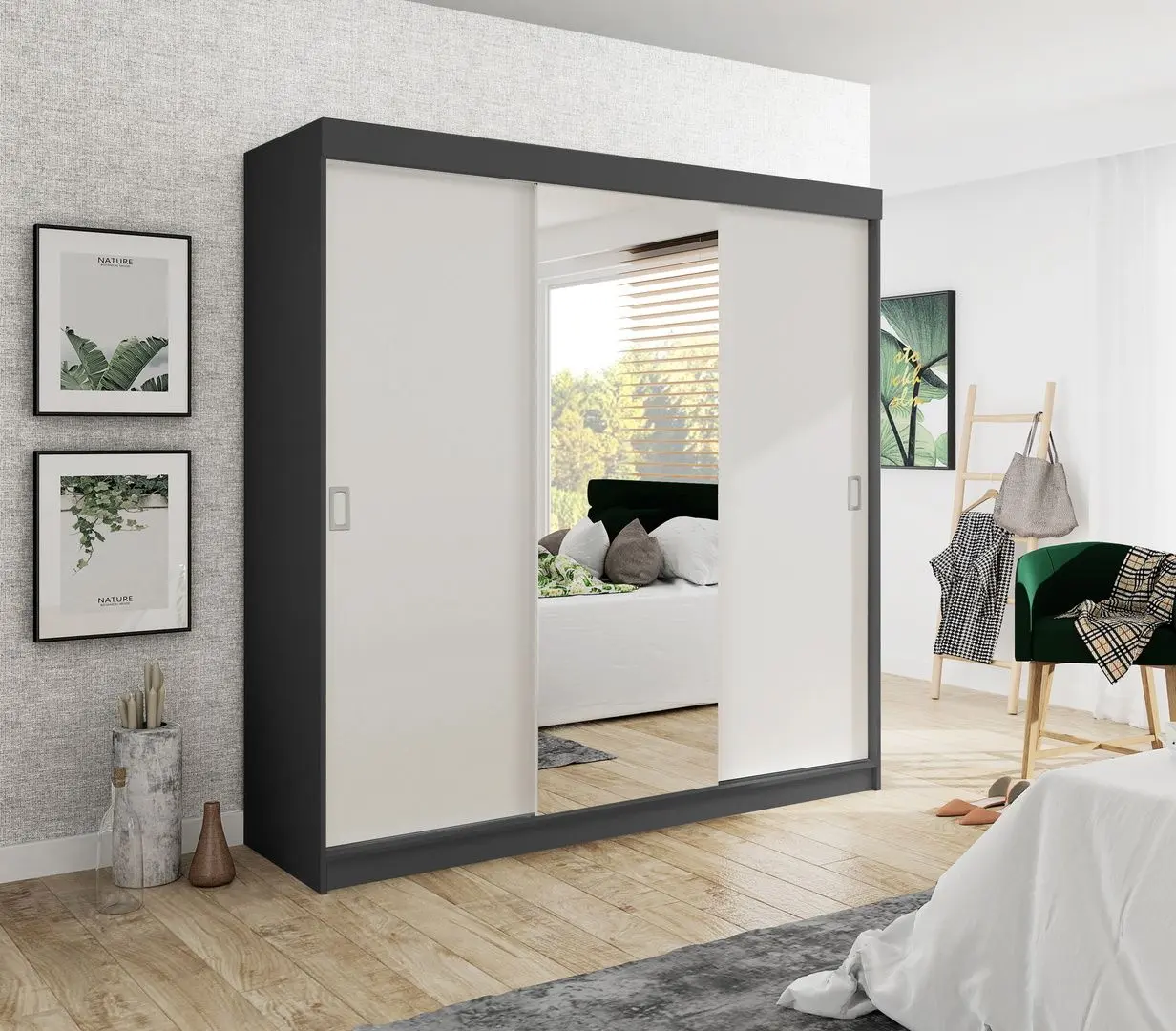 Dulap-cupe Prime Furniture Bill 1 200x205x59 (Graphite/White)