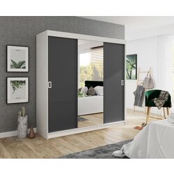 Шкаф-купе Prime Furniture Bill 1 200x205x59 (White/Graphite)