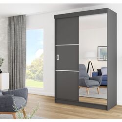 Шкаф-купе Prime Furniture Bill 2 138x205x59 (Graphite)