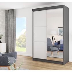 Шкаф-купе Prime Furniture Bill 2 138x205x59 (Graphite/White)