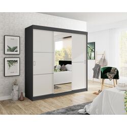 Шкаф-купе Prime Furniture Bill 2 200x205x59 (Graphite/White)