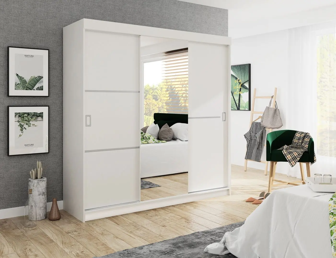 Шкаф-купе Prime Furniture Bill 2 200x205x59 (White)