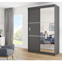 Шкаф-купе Prime Furniture Bill 3 138x205x59 (Graphite)