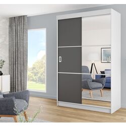 Шкаф-купе Prime Furniture Bill 3 138x205x59 (White/Graphite)