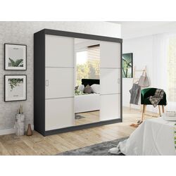 Шкаф-купе Prime Furniture Bill 3 200x205x59 (Graphite/White)