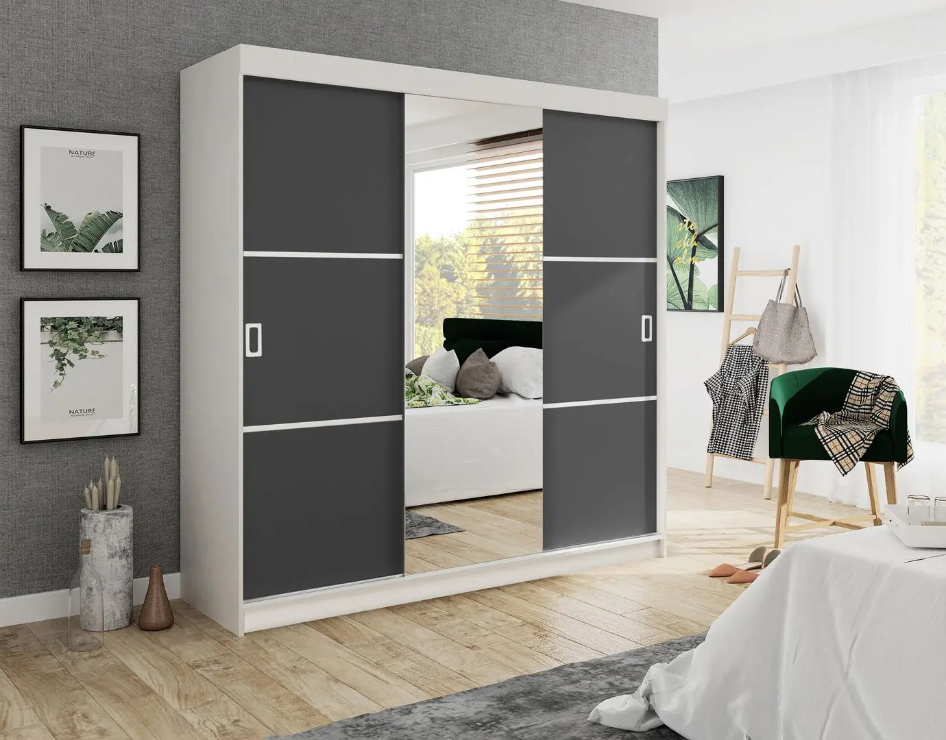 Dulap-cupe Prime Furniture Bill 3 200x205x59 (White/Graphite)