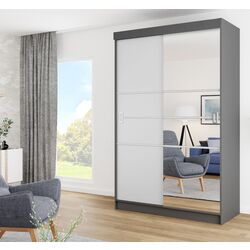 Шкаф-купе Prime Furniture Bill 4 138x205x59 (Graphite/White)