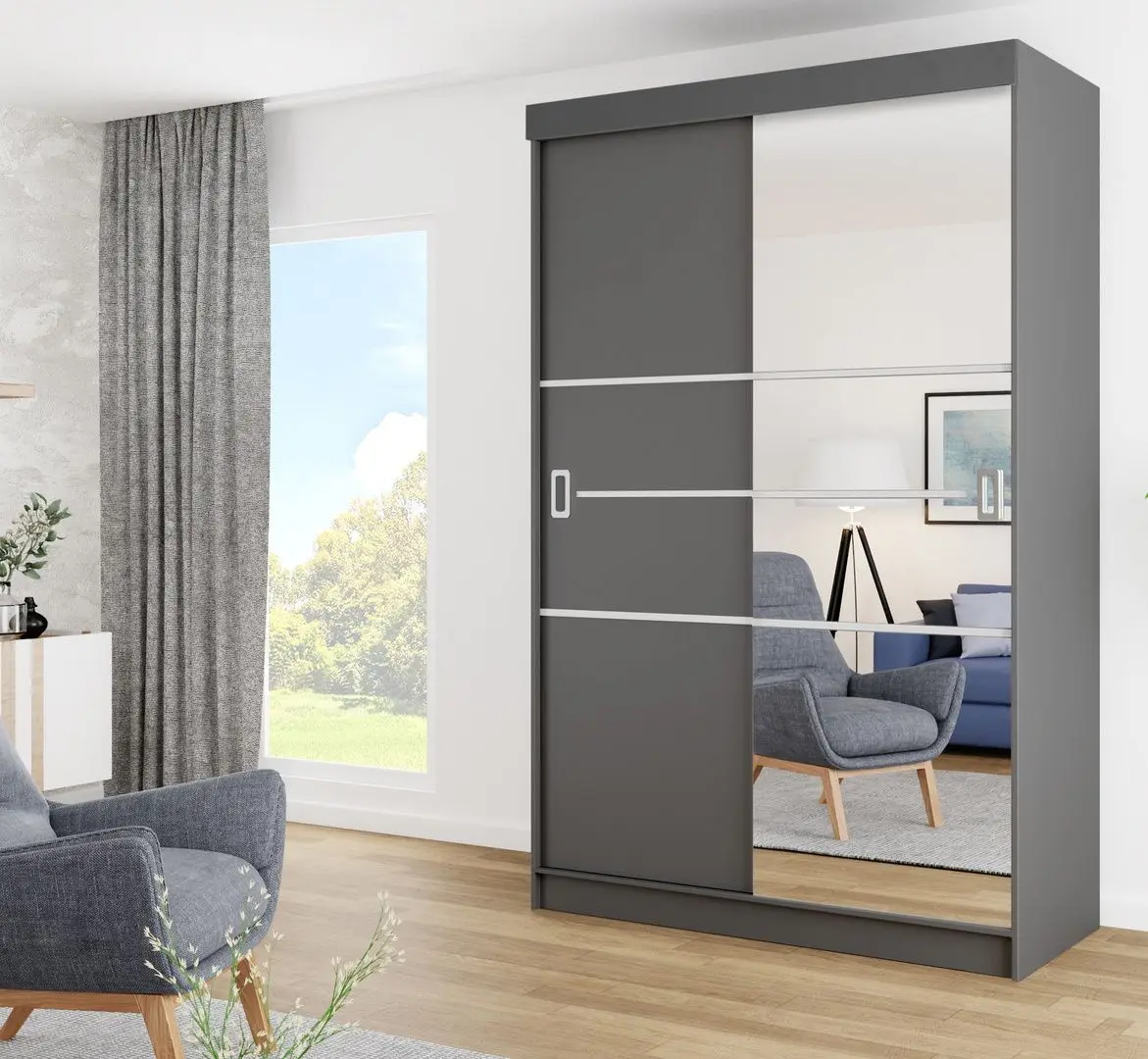 Шкаф-купе Prime Furniture Bill 4 138x205x59 (Graphite)