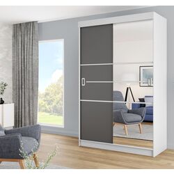 Шкаф-купе Prime Furniture Bill 4 138x205x59 (White/Graphite)