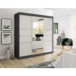 Шкаф-купе Prime Furniture Bill 4 200x205x59 (Graphite/White)