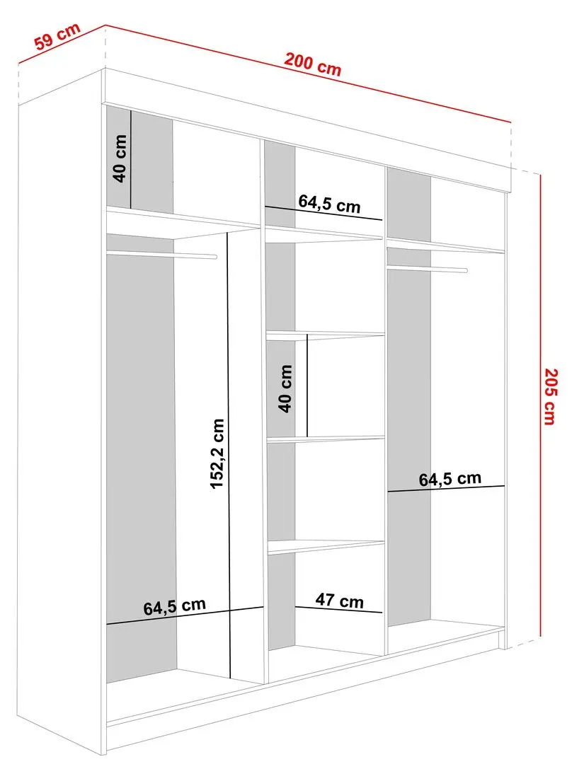 Dulap-cupe Prime Furniture Bill 4 200x205x59 (White)