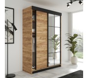 Шкаф-купе Prime Furniture Lamaro 138x205x59 (Craft Oak Golden/Black)