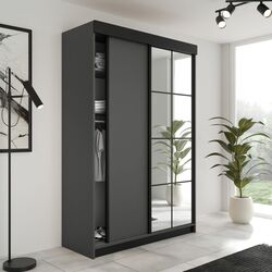 Dulap-cupe Prime Furniture Lamaro 138x205x59 (Graphite/Black)