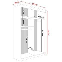 Dulap-cupe Prime Furniture Lamaro 138x205x59 (White/Black) Thumb