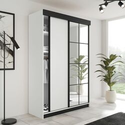 Dulap-cupe Prime Furniture Lamaro 138x205x59 (White/Black)