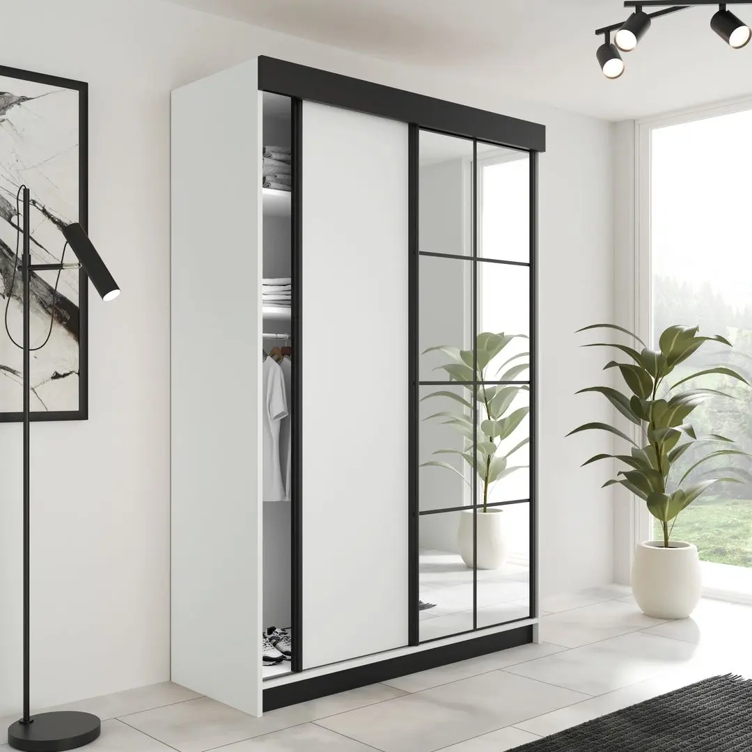 Dulap-cupe Prime Furniture Lamaro 167x205x59 (White/Black)