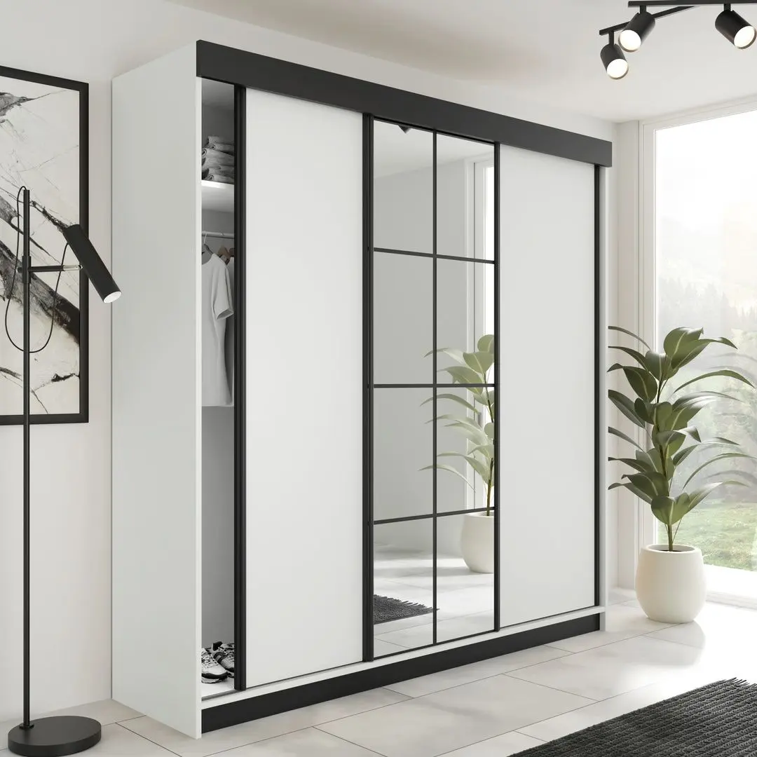 Dulap-cupe Prime Furniture Lamaro 200x205x59 (White/Black)