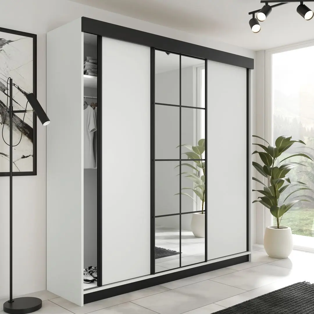 Dulap-cupe Prime Furniture Lamaro 250x205x59 (White/Black)