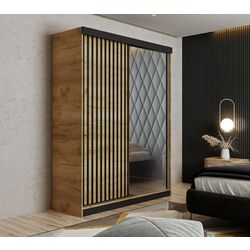 Dulap-cupe Prime Furniture Malani 138x205x59 (Craft Oak Golden/Black)