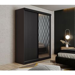 Dulap-cupe Prime Furniture Malani 138x205x59 (Graphite/Black)