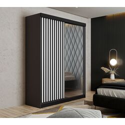 Dulap-cupe Prime Furniture Malani 138x205x59 (Graphite/White/Black)