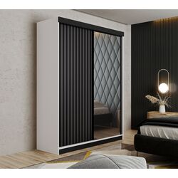 Dulap-cupe Prime Furniture Malani 138x205x59 (White/Graphite/Black)