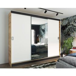 Dulap-cupe Prime Furniture Retro 1 200x205x59 (Craft Oak Golden/White/Black)