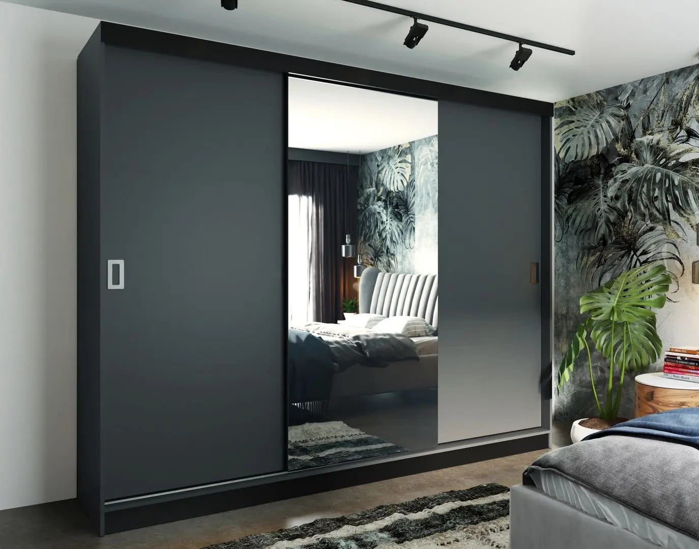 Dulap-cupe Prime Furniture Retro 1 200x205x59 (Graphite/Black)