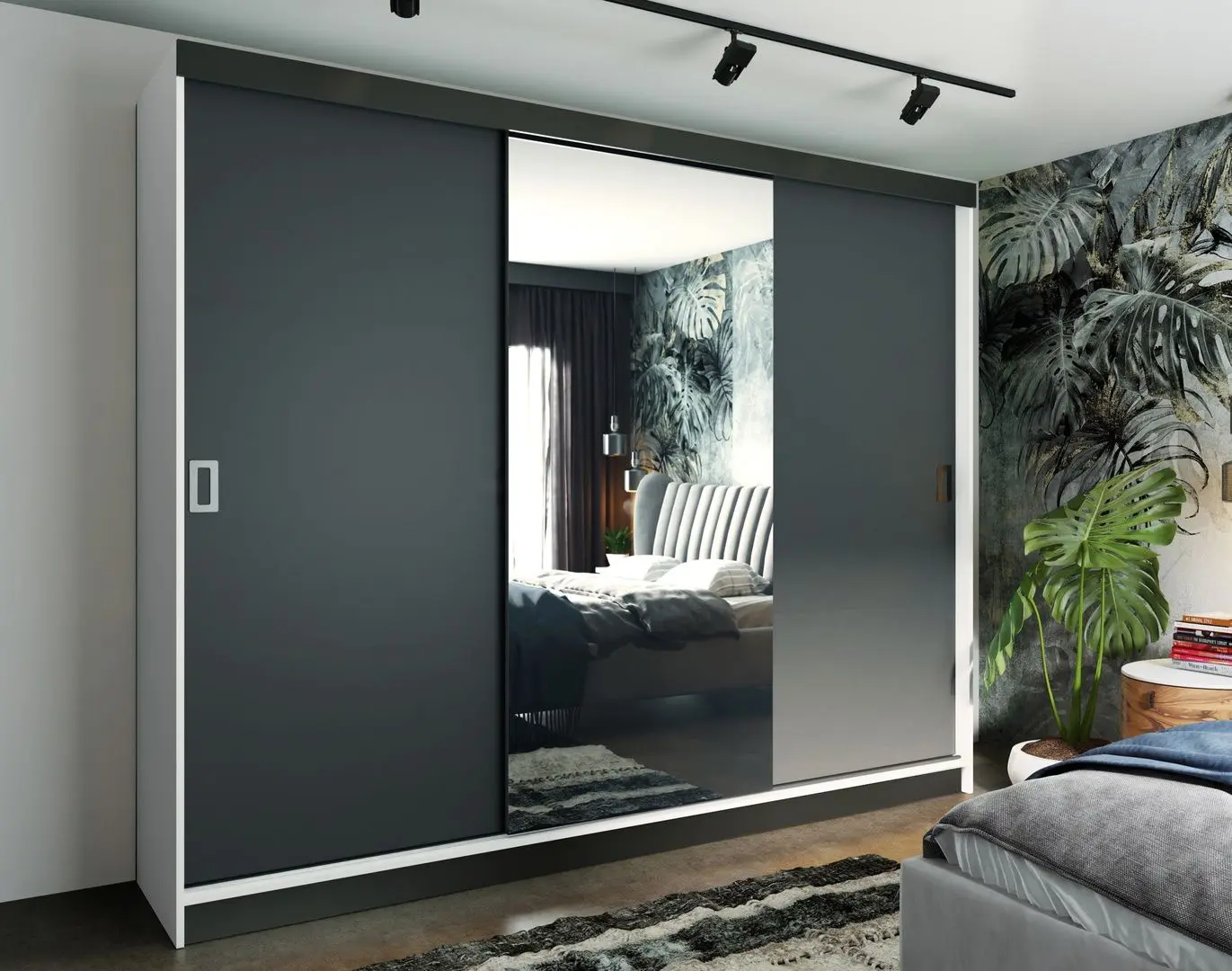 Dulap-cupe Prime Furniture Retro 1 200x205x59 (White/Graphite/Black)