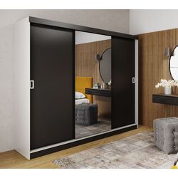 Dulap-cupe Prime Furniture Retro 1 White Handles 200x205x59 (White/Black)