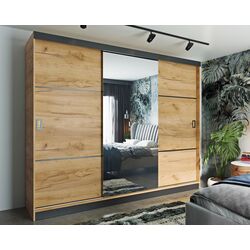 Dulap-cupe Prime Furniture Retro 3 200x205x59 (Craft Oak Golden/Black)